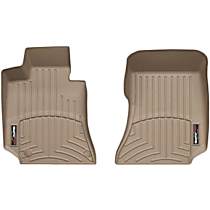 Front Row Molded Floor Liner, with Dual Floor Retention Hooks, Tan, Made of Rubberized Thermoplastic Polyolefins, FloorLiner Series