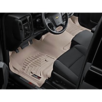 Front Row Molded Floor Liner, Over The Hump, Non-Flow Through Console, Tan, Made of Rubberized Thermoplastic Polyolefins, FloorLiner Series