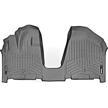 Front Row Molded Floor Liner, Over The Hump, Gray, Made of Rubberized Thermoplastic Polyolefins, FloorLiner Series