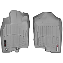 Front Row Molded Floor Liner, with Retention Devices, Gray, Made of Rubberized Thermoplastic Polyolefins, FloorLiner Series