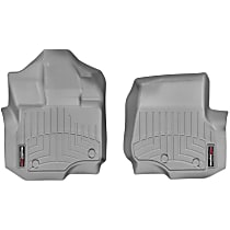 Front Molded Floor Liner, Extended Cab Pickup, Gray, Made of Rubberized Thermoplastic Polyolefins, FloorLiner Series