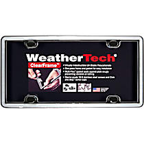 63023 License Plate Frame - Chrome with Black Trim, Eastman Durastar Polymer, Universal, Sold Individually