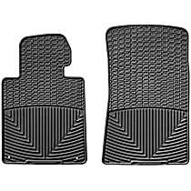 W24 Front Row All-weather Series Flat Floor Mat, Black Made of Rubberized Thermoplastic Elastomer