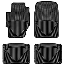 Front and Second Row Flat Floor Mat, Sedan, Black, Made of Rubberized Thermoplastic Elastomer, All-weather Series