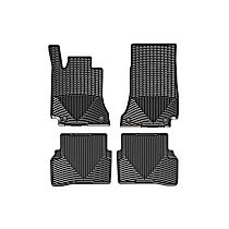 Front and Second Row Molded Floor Liner, Sedan, Black, Made of Rubberized Thermoplastic Elastomer, All-weather Series