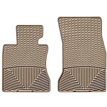 W62TN Front Row All-weather Series Flat Floor Mat, Tan Made of Rubberized Thermoplastic Elastomer