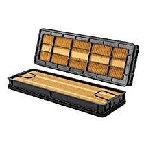Air Filter, 6 Cyl 6.7L, Original Equipment Part Number AF55308, Cummins/Fleetguard Housing, HD Series - Secondary