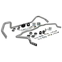 BBK001 Front and Rear Sway Bar Kit, 27 mm Front; 22 mm Rear, Powdercoated Silver