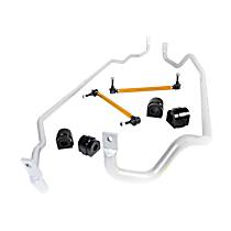 BBK004 Front and Rear Sway Bar Kit, Steel, 27 mm Front; 20 mm Rear, Non-adjustable, Powdercoated Silver