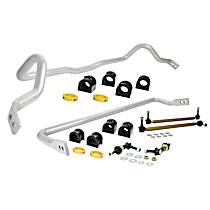 BMK001 Front and Rear Sway Bar Kit, Steel, 27 mm, Adjustable, Powdercoated Silver