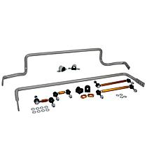 BMK007 Front and Rear Sway Bar Kit, Steel, 26 mm Front; 24 mm Rear, Adjustable, Powdercoated Silver