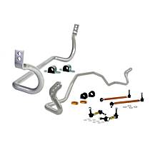 BMK008 Front and Rear Sway Bar Kit, Steel, 26 mm Front; 24 mm Rear, Adjustable, Powdercoated Silver