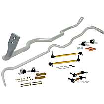 Front and Rear Sway Bar Kit, AWD, Models With Control Arm Link Mount, Powdercoated Silver