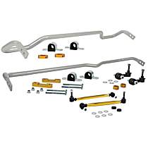 Front and Rear Sway Bar Kit, Powdercoated Silver