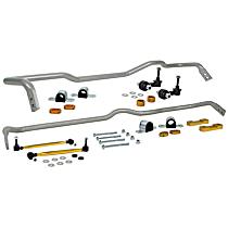 BWK019 Front and Rear Sway Bar Kit, 26 mm Front; 24 mm Rear, Powdercoated Silver