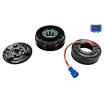 V15-77-1011 A/C Compressor Clutch - Replaces OE Number 1J0 820 803 A, 120 mm Belt Pulley Diameter, Rectangular Connector Shape