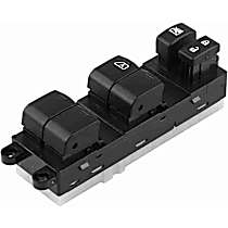 Front, Driver Side Window Switch, Aftermarket Grade, Black - Front, Driver Side