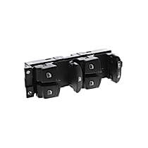 Driver Side Window Switch, Black, 6-button - Front, Driver Side - Driver Side