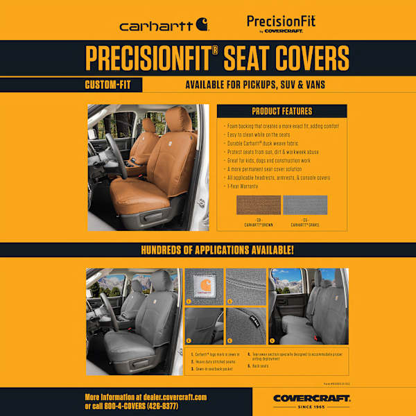 Covercraft® GTC4210ABCAGY Carhartt PrecisionFit Series Front Row Seat