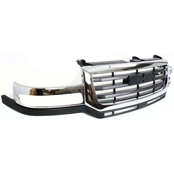 Replacement Grille Assembly, Chrome Shell with Painted Black
