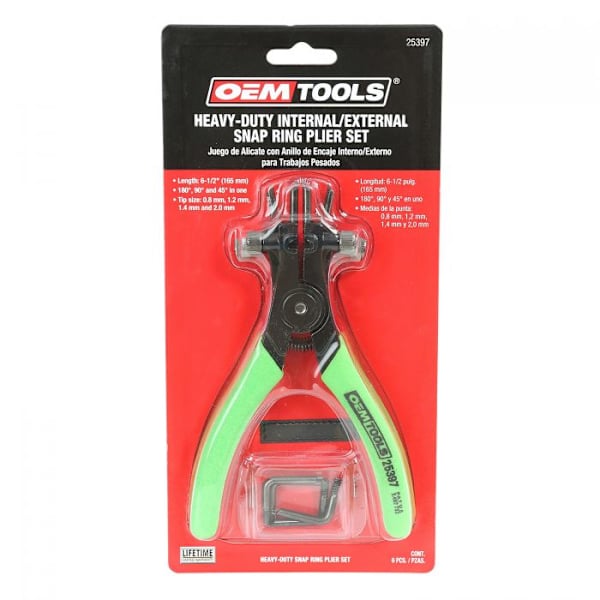 OEMTOOLS 25397 6-1/2 Inch Heavy Duty Snap Ring 2 Piece Pliers Set