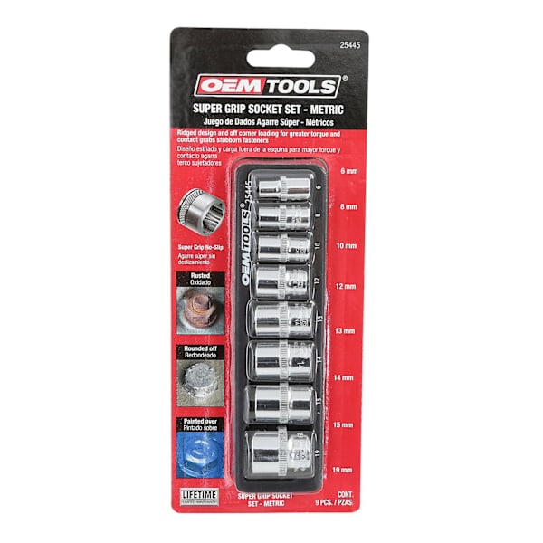 OEMTOOLS® 25445 3/8 in. Drive Super Grip Socket Set - Metric