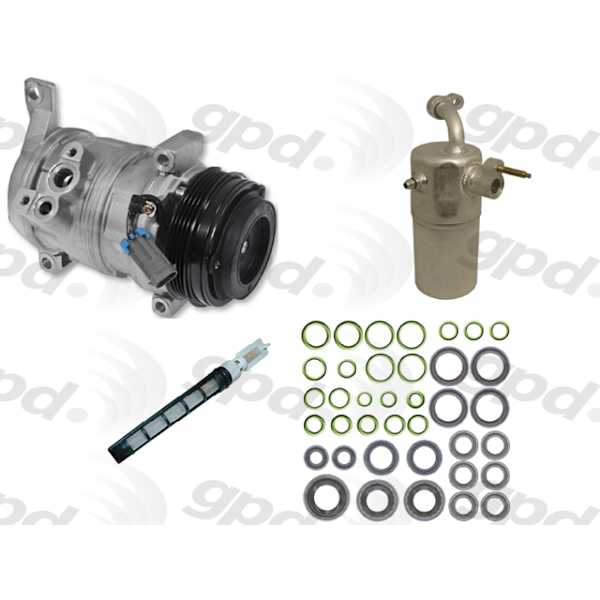 GPD® 9611809 GPD A/C Compressor Kit, With Clutch, 4-Groove Pulley  
