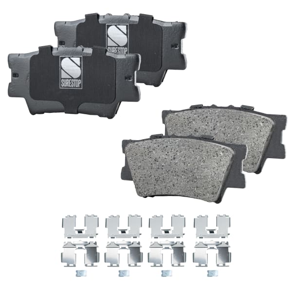 SureStop® Front and Rear Brake Disc and Pad Kit, Plain Surface, 5 Lugs