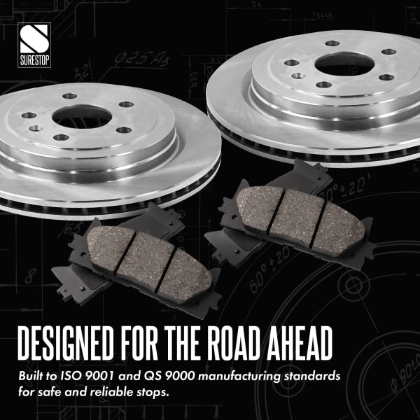 SureStop® Front Brake Disc and Pad Kit, Plain Surface, 5 Lugs