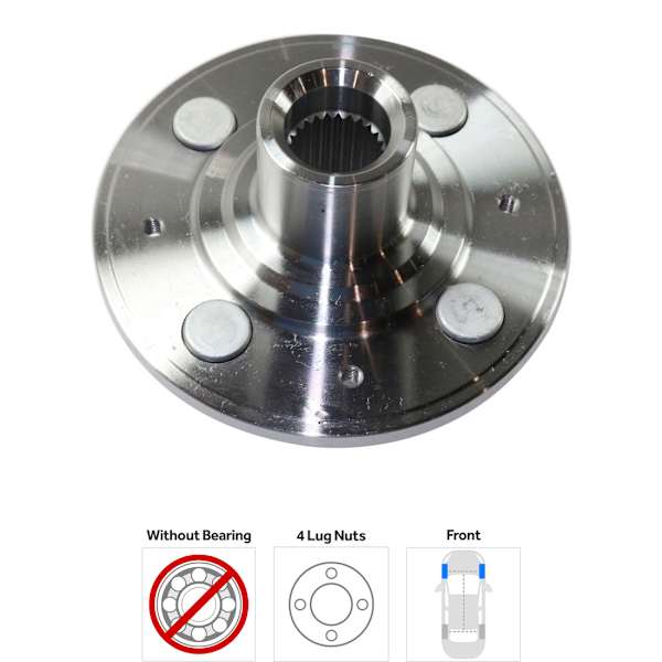 TrueDrive 4Piece Kit Front, Driver and Passenger Side Wheel Hub, includes Wheel Bearings KIT
