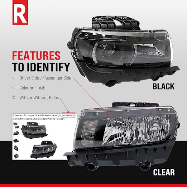 Replacement 6-Piece Kit Driver and Passenger Side Headlights with 