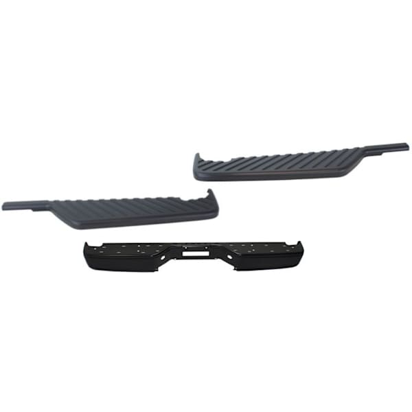 Replacement 3Piece Kit Powdercoated Black Step Bumper, With pad