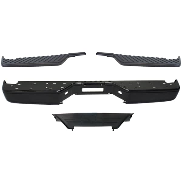 Replacement 4Piece Kit Powdercoated Black Step Bumper, With pad