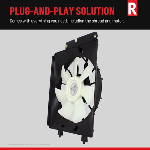 Replacement Radiator Fan - Fan Blade, Motor and Shroud M160951