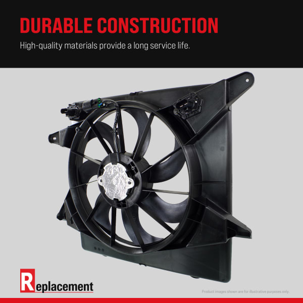 Replacement Radiator Fan - Fan Blade, Motor and Shroud REPB160704 