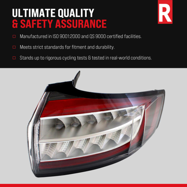 Replacement Passenger Side Halogen Tail Light, with Bulb