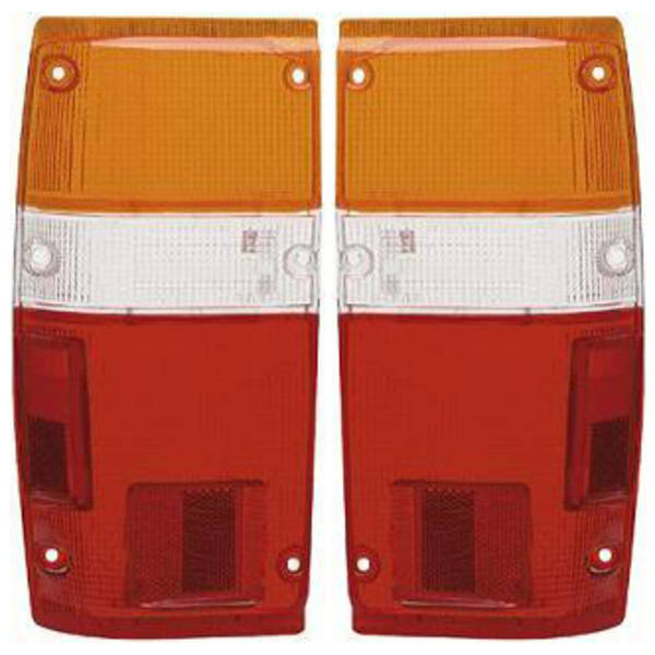 Replacement Tail Light Lens Driver and Passenger Side, Amber, clear