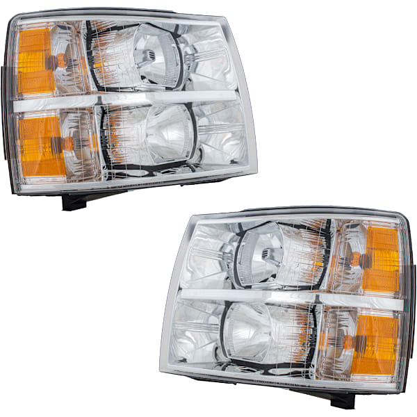 Replacement Driver and Passenger Side Headlights, with Bulbs