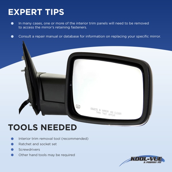 Kool Vue Driver and Passenger Side Non-Towing Mirrors, Power