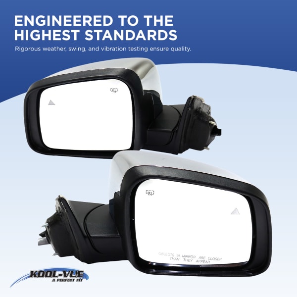 Kool Vue Driver and Passenger Side Mirrors, Power, Manual Folding 