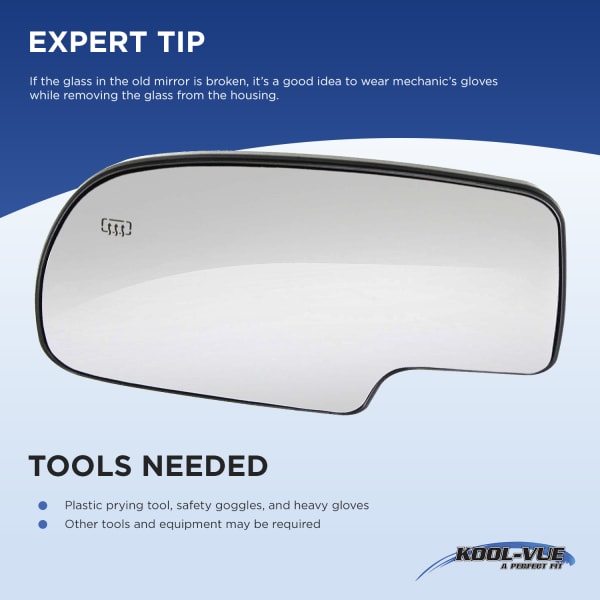 Kool Vue Driver and Passenger Side Mirror Glass, Heated, Without