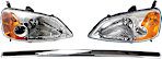 Replacement® 2003 Honda Civic - Driver and Passenger Side Headlights, with Bulbs, Halogen, 4-Door, Sedan SET-20-5949-00