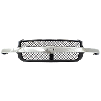 Grille, Painted Black Shell and Insert, For Models with Chrome Center Bar and Emblem Provision