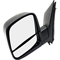 Driver Side Mirror, Manual Adjust, Non-Heated, Manual Folding, Textured Black, No Signal Light, No Memory, No Puddle Light, No Auto-Dimming, With Blind Spot Glass