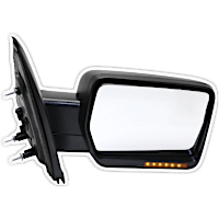 Passenger Side Mirror, Power, Heated, Manual Folding, Textured Black, In-housing Signal Light, No Memory, No Puddle Light, No Auto-Dimming, No Blind Spot Feature