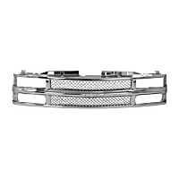 Grille Assembly, Chrome Shell and Insert, For Models with Dual Headlights