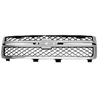 Upper Grille Assembly, Chrome Shell with Painted Black Insert