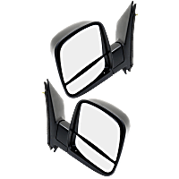 Driver and Passenger Side Mirror, Manual Adjust, Non-Heated, Manual Folding, Textured Black, No Signal Light, No Memory, No Puddle Light, No Auto-Dimming, With Blind Spot Glass