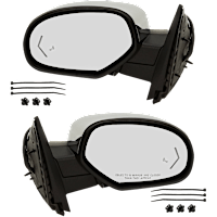 Driver and Passenger Side Mirror, Power, Heated, Power Folding, Chrome, In-glass Signal Light, With Memory, With Puddle Light, No Auto-Dimming, With Blind Spot Detection in Glass