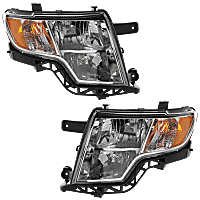 Driver and Passenger Side Headlights, with Bulbs, Halogen, Sport Utility, CAPA Certified